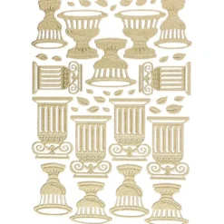 3-D Sticker "Deluxe Amphoren & Säulen", verschiedene Größen, selbstklebend, gold