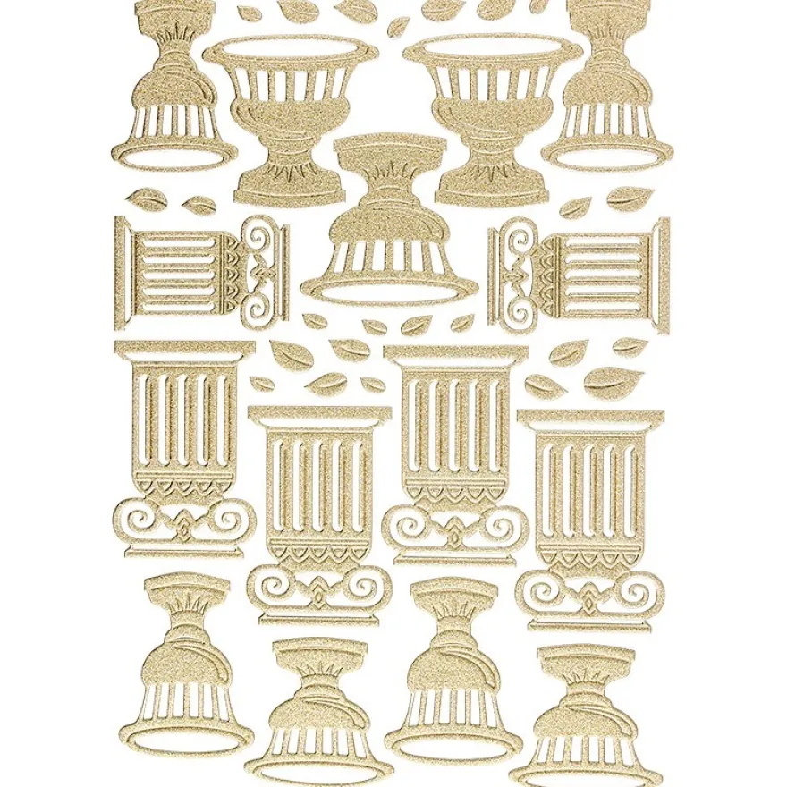 3-D Sticker "Deluxe Amphoren & Säulen", verschiedene Größen, selbstklebend, gold