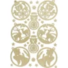 3-D Sticker, Deluxe Anhänger, verschiedene Größen, selbstklebend, gold