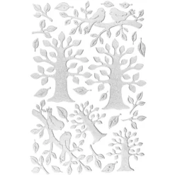 3-D Sticker, Deluxe Bäume, selbstklebend, silber