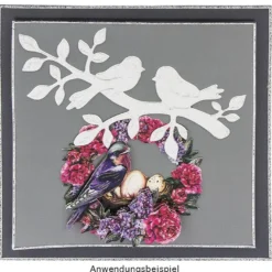 3-D Sticker, Deluxe Bäume, selbstklebend, silber