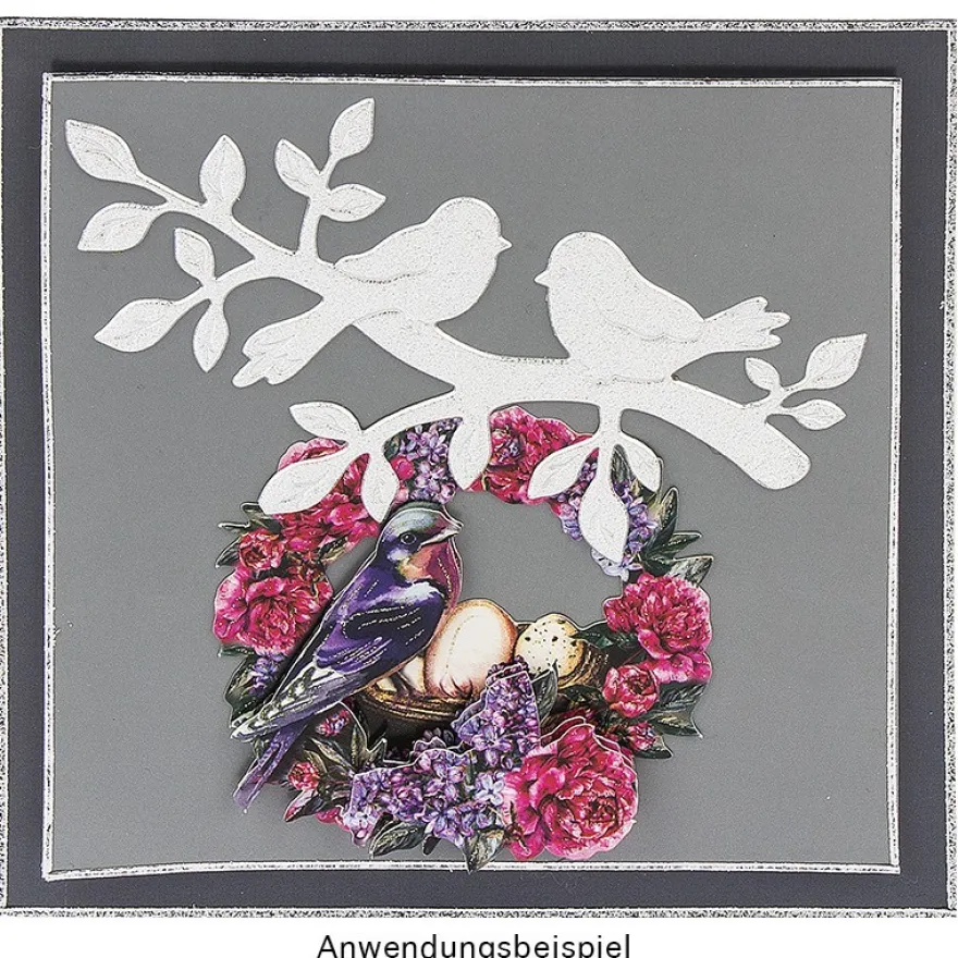 3-D Sticker, Deluxe Bäume, selbstklebend, silber