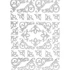 3-D Sticker "Deluxe Eckornamente", verschiedene Größen, selbstklebend, silber