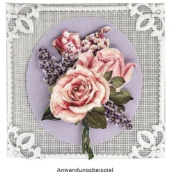 3-D Sticker "Deluxe Eckornamente", verschiedene Größen, selbstklebend, silber