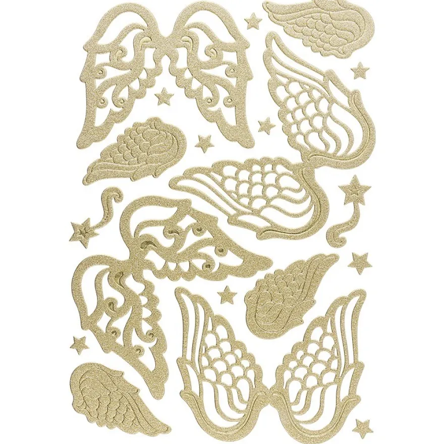 3-D Sticker, Deluxe Engelsflügel, verschiedene Größen, selbstklebend, gold