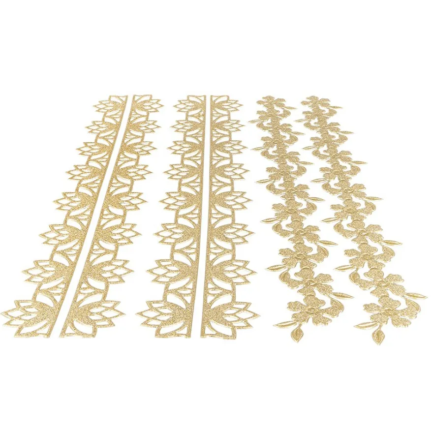 3-D Sticker Deluxe, Florale Bordüren 1, 21cm x 30cm, gold, selbstklebend