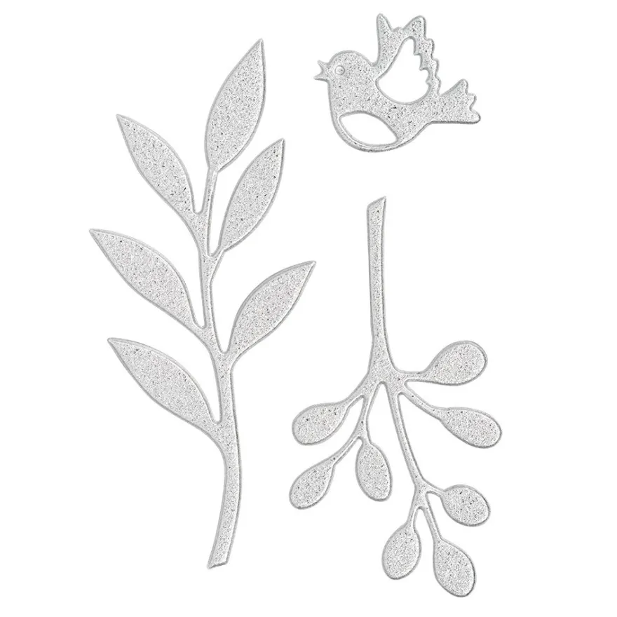 3-D Sticker Deluxe, Florale Elemente 1, 21cm x 30cm, silber, selbstklebend
