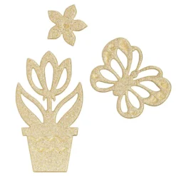 3-D Sticker Deluxe, Florale Elemente 2, 21cm x 30cm, gold, selbstklebend