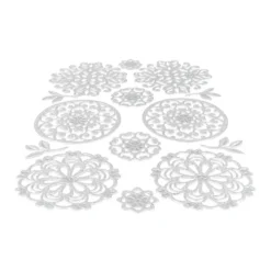 3-D Sticker Deluxe, Florale Ornamente, 21cm x 30cm, silber, selbstklebend