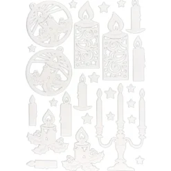 3-D Sticker, Deluxe Kerzen, verschiedene Größen, selbstklebend, weiß