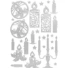 3-D Sticker, Deluxe Kerzen, verschiedene Größen, selbstklebend, silber