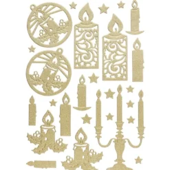 3-D Sticker, Deluxe Kerzen, verschiedene Größen, selbstklebend, gold