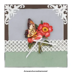 3-D Sticker Deluxe, Ornamentik Bordüren 1, 21cm x 30cm, silber, selbstklebend