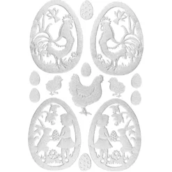 3-D Sticker, Deluxe Ostereier, selbstklebend, silber