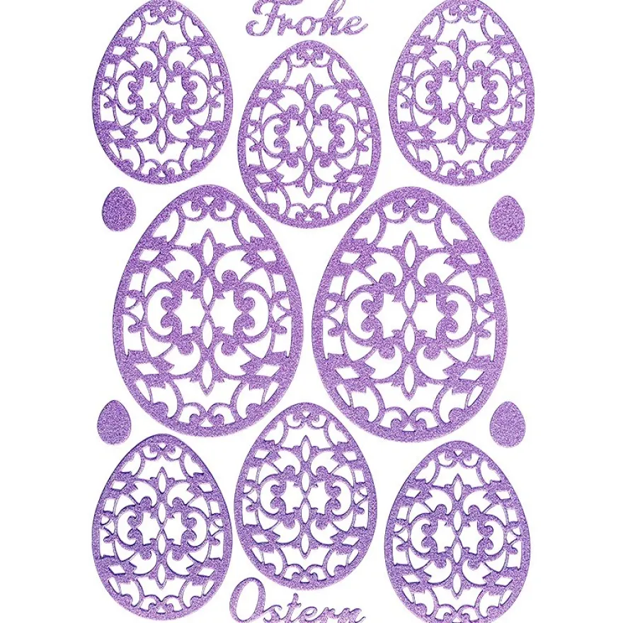 3-D Sticker "Deluxe Ostern", verschiedene Größen, selbstklebend, lavendel