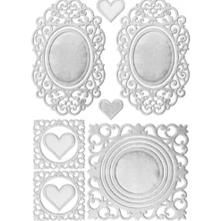 3-D Sticker, Deluxe Rahmen 3, selbstklebend, silber