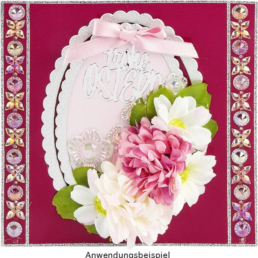 3-D Sticker, Deluxe Rahmen 4, selbstklebend, silber