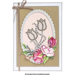 3-D Sticker, Deluxe Rahmen 4, selbstklebend, silber