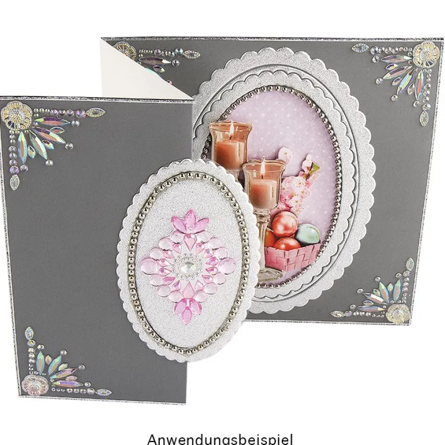 3-D Sticker, Deluxe Rahmen 4, selbstklebend, silber