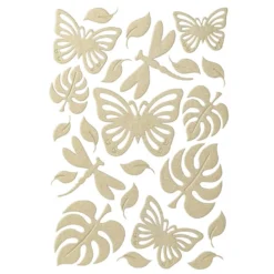 3-D Sticker "Deluxe Schmetterlinge & Libellen", verschiedene Größen, selbstklebend, gold