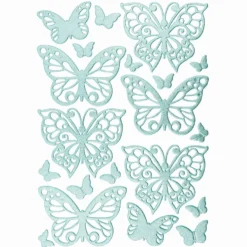 3-D Sticker, Deluxe Schmetterlinge, selbstklebend, hellblau