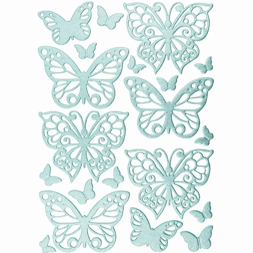 3-D Sticker, Deluxe Schmetterlinge, selbstklebend, hellblau