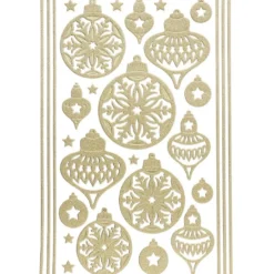 3-D Sticker, Deluxe Weihnachtskugeln, verschiedene Größen, selbstklebend, gold