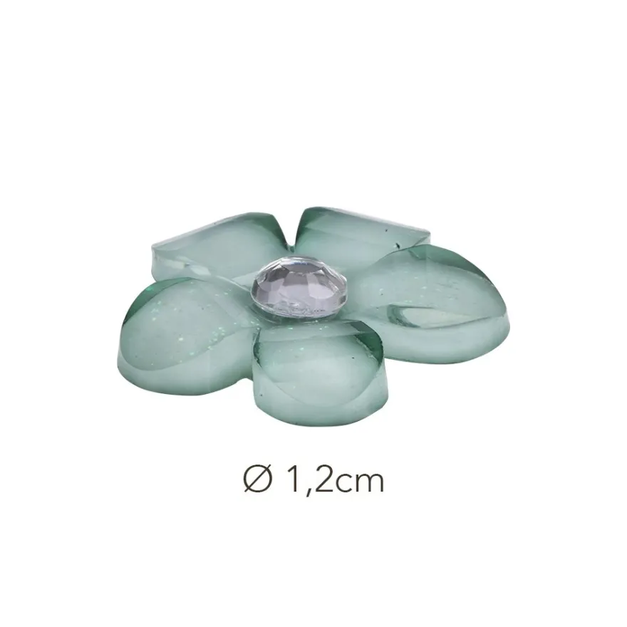 3-D Sticker, Schmuck-Blüten 1, 10cm x 15cm, 40 Blüten in 5 versch. Farben, selbstklebend, 40 Stück