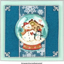 3-D Sticker, Schneekugeln, 14cm x 21cm, mit Bolblister und Schneeflocken