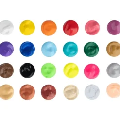 3-D Textilfarbe, 24 Tuben mit je 30ml, verschiedene Farben, inkl. 2 Pinsel