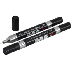 Duo-Chrome-Marker, mit je zwei verschiedenen Stiftspitzen, hochpigmentiert, silber, 2 Stück