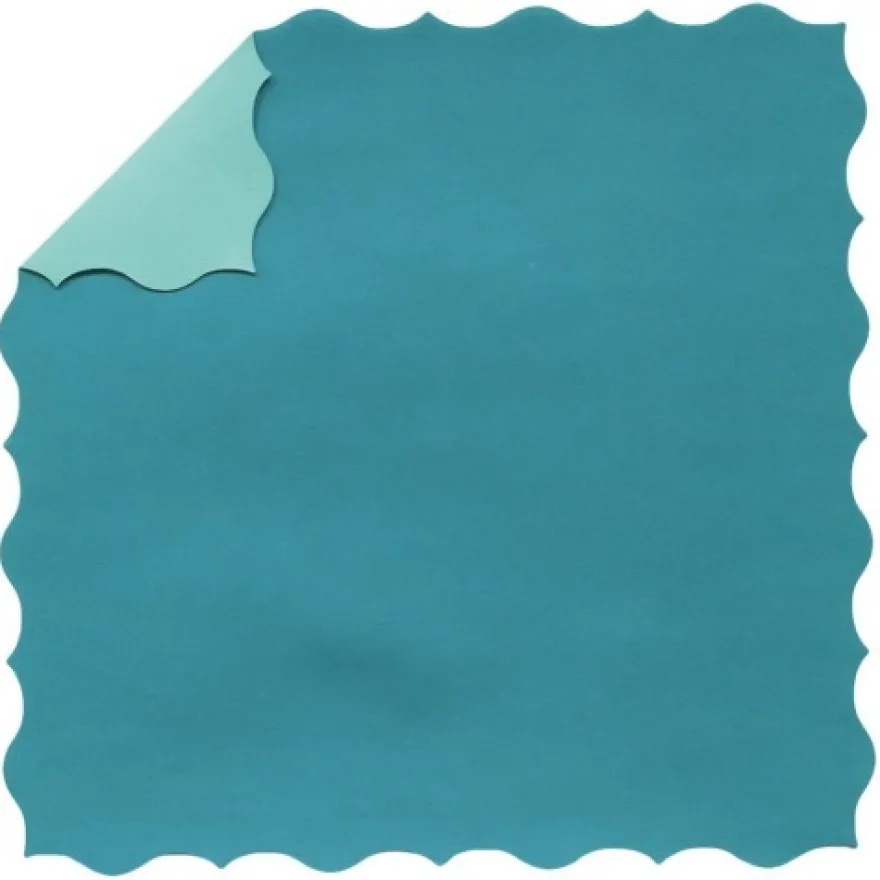 DuoColor Stanz-Faltpapiere, 15 x 15 cm, türkis, Büttenrand, 60 Blatt
