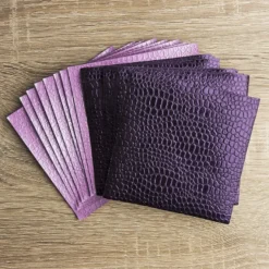 DuoDesign Faltfolien, Kroko-Optik, 10cm x 10cm, 65 Blatt, aubergine