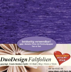 DuoDesign Faltfolien, Seiden-Optik, 10cm x 10cm, 65 Blatt, violett