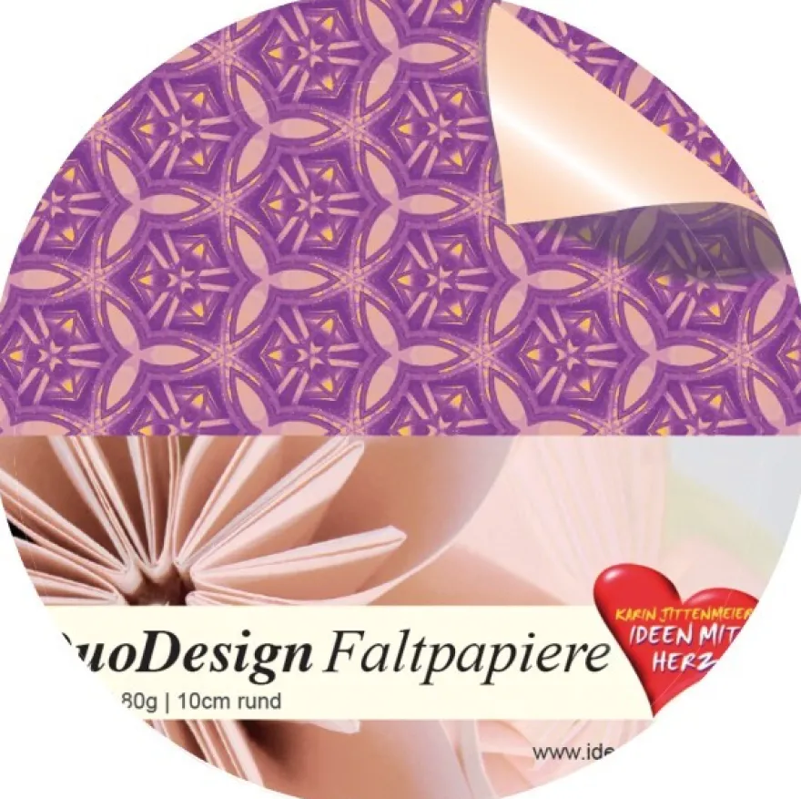 DuoDesign Faltpapier, rund, 10 cm Ø, 60 Blatt