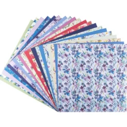 Duo-Design-Papiere, Blumen 2, beidseitig bedruckt, 25cm x 25cm, 250g/m², 20 Blatt