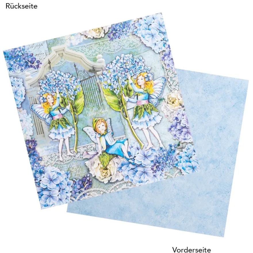 Duo-Design-Papiere, Elfen 1, beidseitig bedruckt, 25cm x 25cm, 250g/m², 20 Blatt