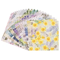 Duo-Design-Papiere, Glockenblumen 3, beidseitig bedruckt, 25cm x 25cm, 250g/m², 20 Blatt