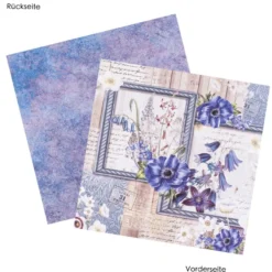 Duo-Design-Papiere, Glockenblumen 2, beidseitig bedruckt, 25cm x 25cm, 250g/m², 20 Blatt