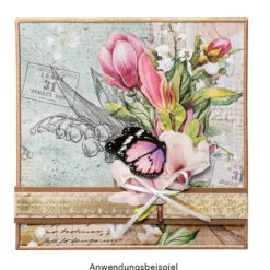 Duo-Design-Papiere, Glockenblumen 2, beidseitig bedruckt, 25cm x 25cm, 250g/m², 20 Blatt