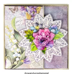 Duo-Design-Papiere, Glockenblumen 1, beidseitig bedruckt, 25cm x 25cm, 250g/m², 20 Blatt