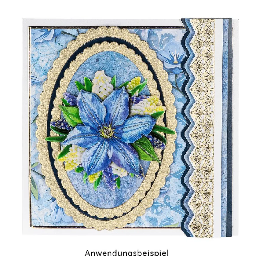 Duo-Design-Papiere, Glockenblumen 1, beidseitig bedruckt, 25cm x 25cm, 250g/m², 20 Blatt
