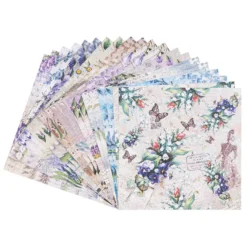 Duo-Design-Papiere, Glockenblumen 1, beidseitig bedruckt, 25cm x 25cm, 250g/m², 20 Blatt
