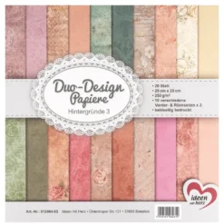 Duo-Design-Papiere, Hintergründe 3, beidseitig bedruckt, 25cm x 25cm, 250g/m², 20 Blatt