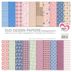 Duo-Design-Papiere, Hintergründe 6, beidseitig bedruckt, 25cm x 25cm, 250g/m², 20 Blatt