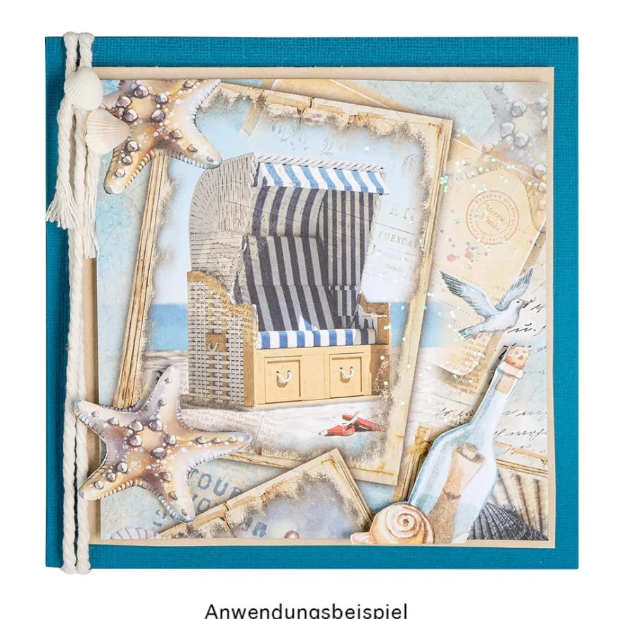Duo-Design-Papiere, Maritim 1, beidseitig bedruckt, 25cm x 25cm, 250g/m², 20 Blatt