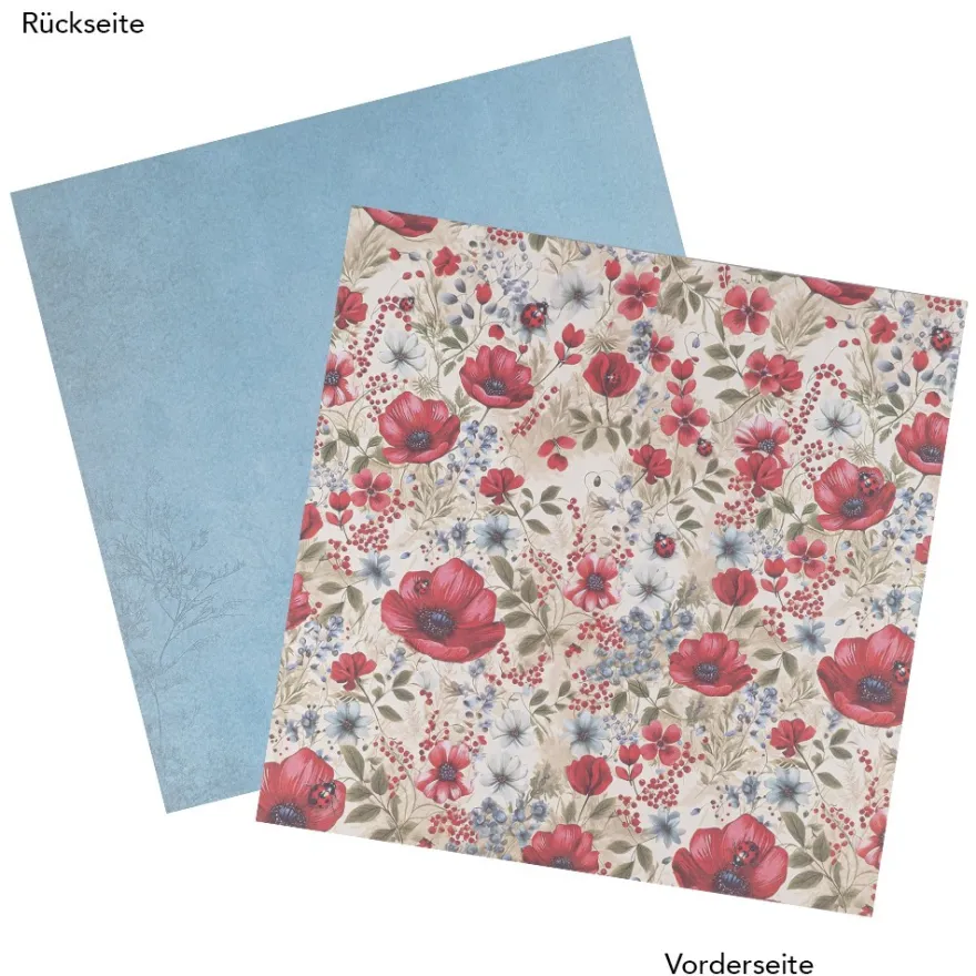 Duo-Design-Papiere, Nostalgie, beidseitig bedruckt, 25cm x 25cm, 250 g/m², 100 Blatt
