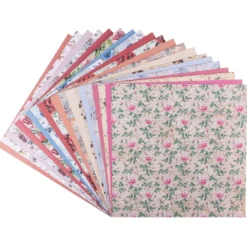 Duo-Design-Papiere, Rosen 1, beidseitig bedruckt, 25cm x 25cm, 250g/m², 20 Blatt