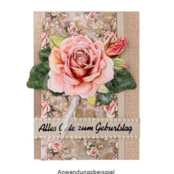 Duo-Design-Papiere, Rosen Deluxe 1, beidseitig bedruckt, 25cm x 25cm, 250g/m², 20 Blatt