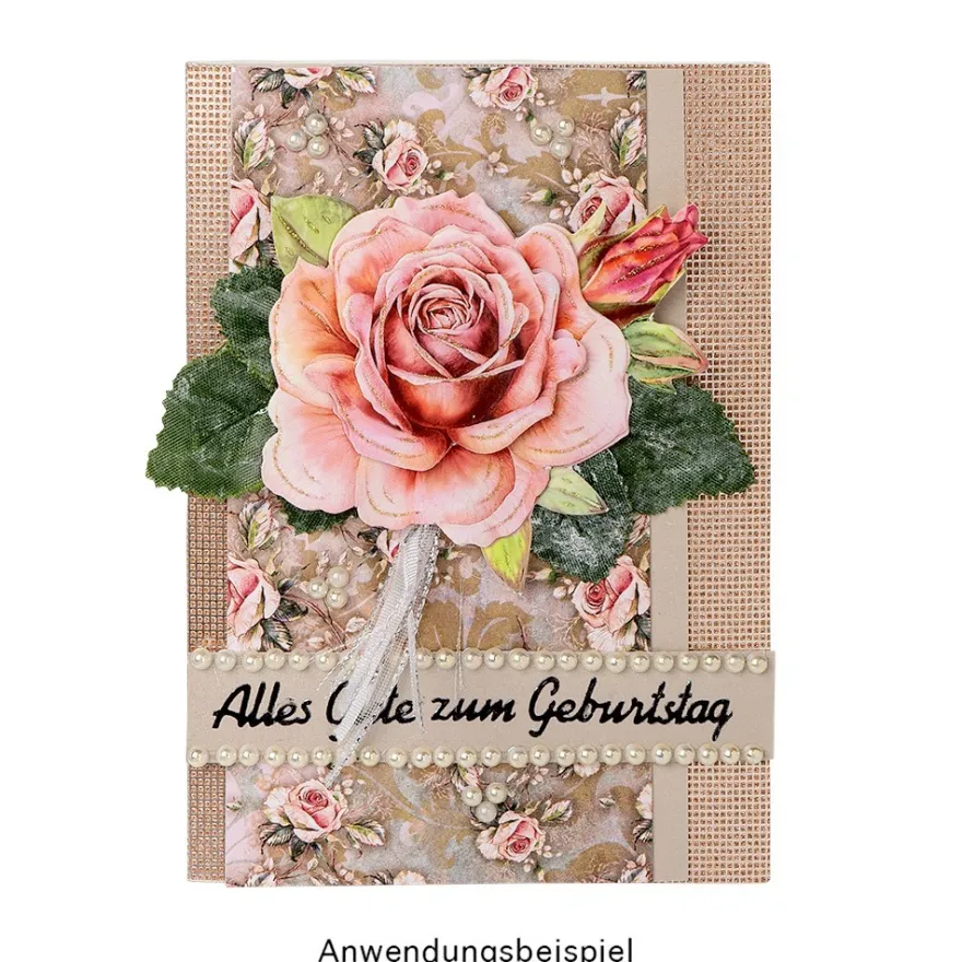 Duo-Design-Papiere, Rosen Deluxe 1, beidseitig bedruckt, 25cm x 25cm, 250g/m², 20 Blatt
